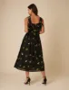 Black Floral Embroidered Dallas Midi Dress sold by Nobody's Child