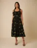 Black Floral Embroidered Dallas Midi Dress sold by Nobody's Child