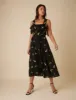 Black Floral Embroidered Dallas Midi Dress sold by Nobody's Child