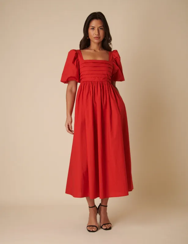 Red Nova Midi Dress sold by Nobody's Child
