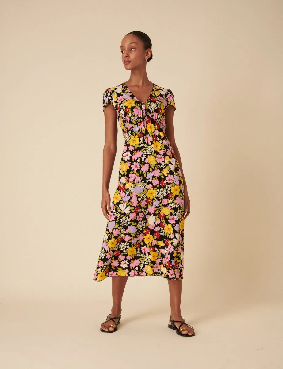 Black Floral Billie Midi Dress sold by Nobody's Child product image thumbnail 3