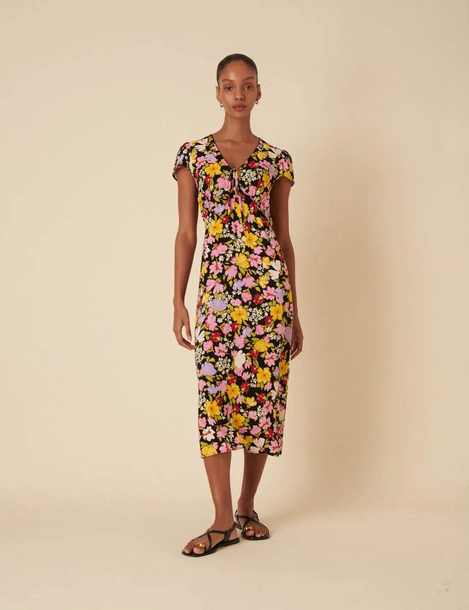 Black Floral Billie Midi Dress sold by Nobody's Child product image thumbnail 4