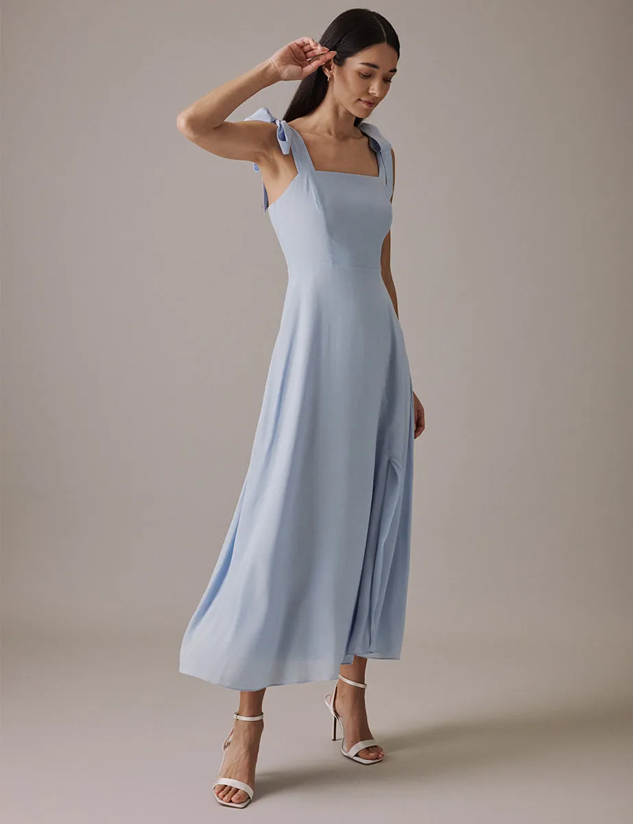 Soft Blue Square Neckline Midi Tamar Dress sold by Nobody's Child product image thumbnail 3