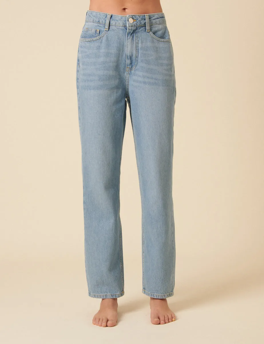 Blue Straight Full Length Jeans sold by Nobody's Child