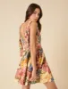 Yellow Floral Linen-blend Coen Mini Dress sold by Nobody's Child