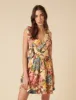 Yellow Floral Linen-blend Coen Mini Dress sold by Nobody's Child