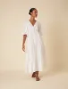White Tiered Roselena Midi Dress sold by Nobody's Child