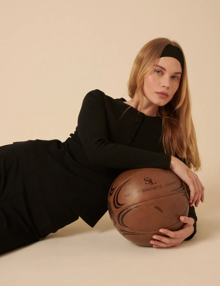 Black Ribbed Long Sleeve T-Shirt sold by Nobody's Child product image thumbnail 2