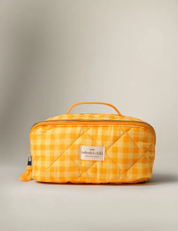 Yellow Gingham Large Wash Bag sold by Nobody's Child