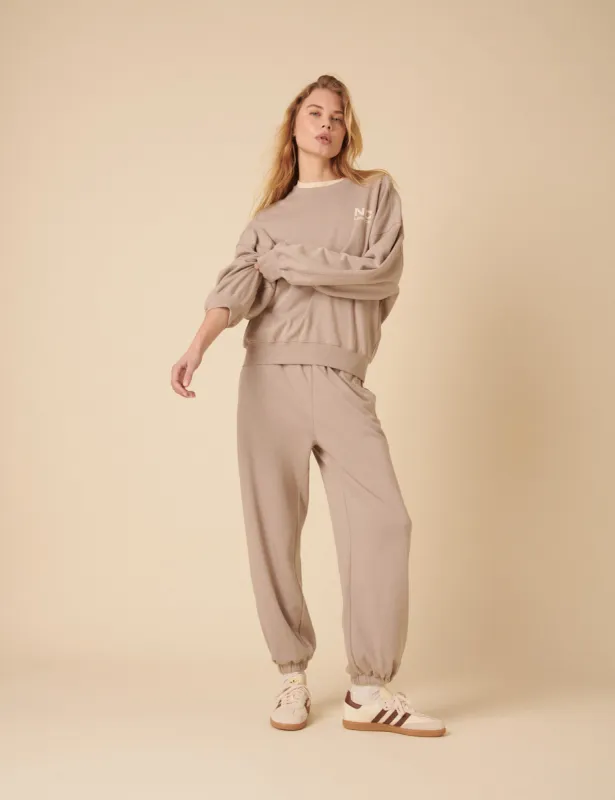 Beige Drop Shoulder Graphic Sweatshirt sold by Nobody's Child