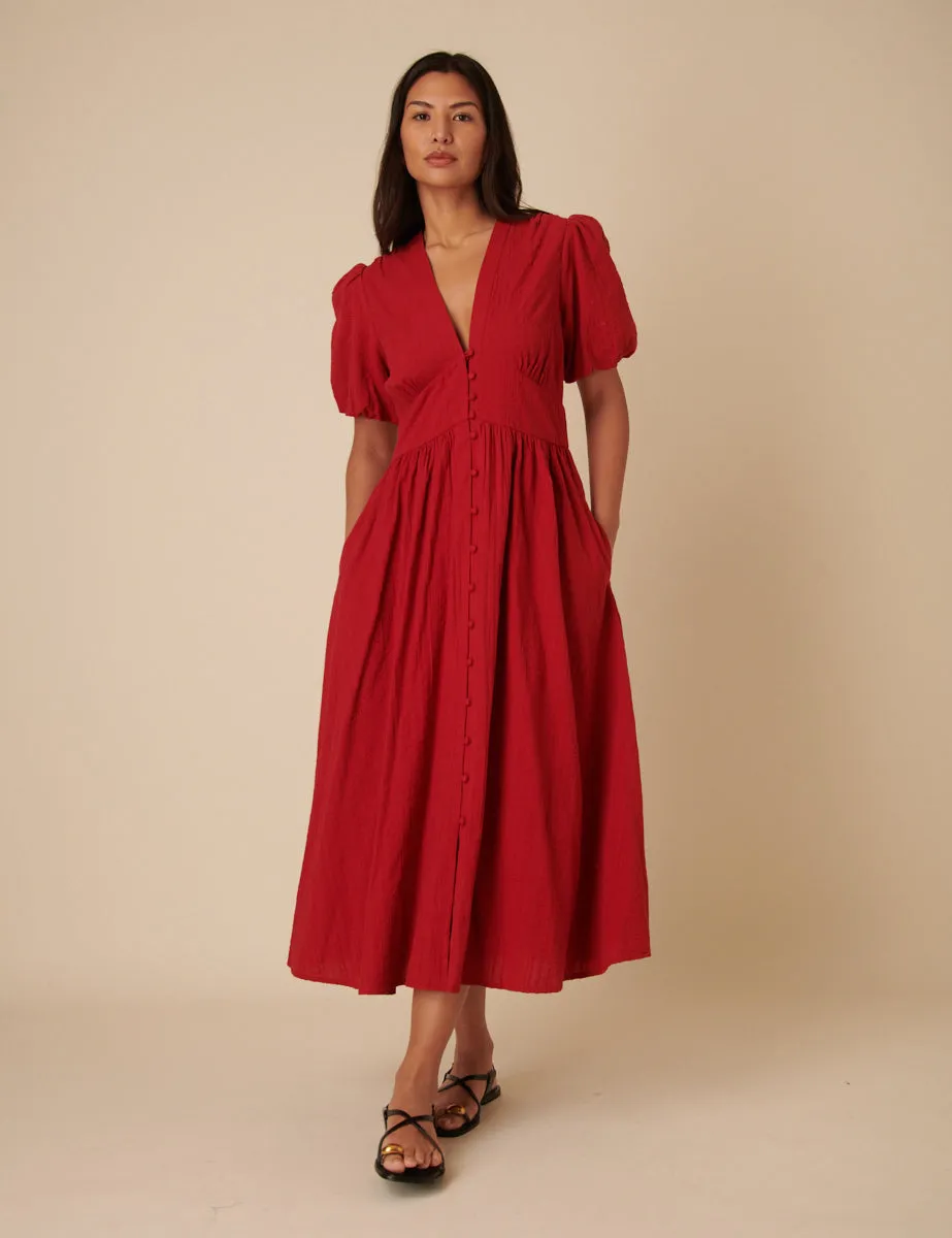Red Starlight Midi Dress sold by Nobody's Child
