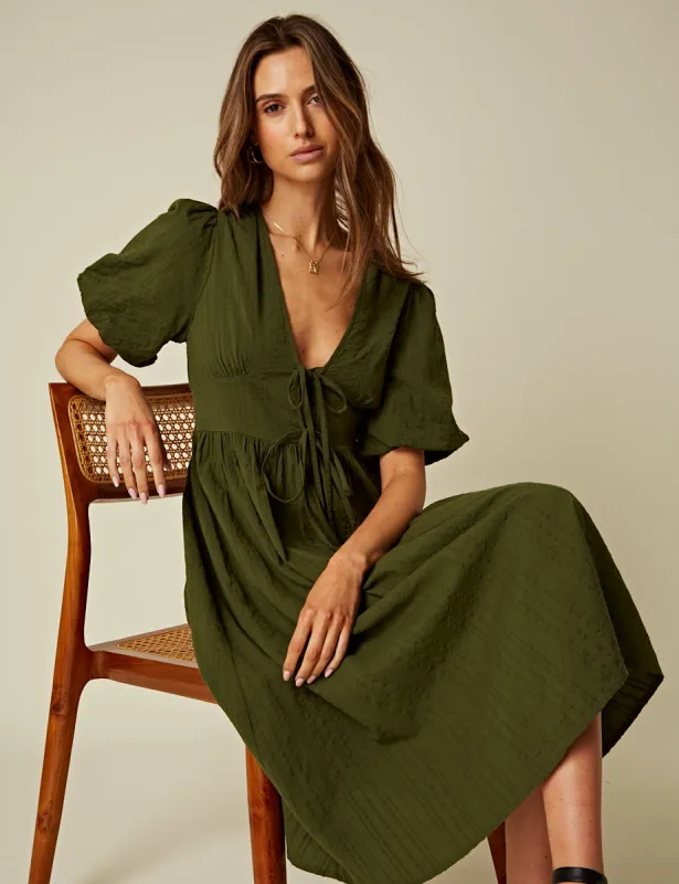 Petite Green Scarla Midi Dress sold by Nobody's Child