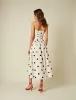 White Polka Dot Bandeau Felicity Midi Dress sold by Nobody's Child