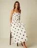 White Polka Dot Bandeau Felicity Midi Dress sold by Nobody's Child