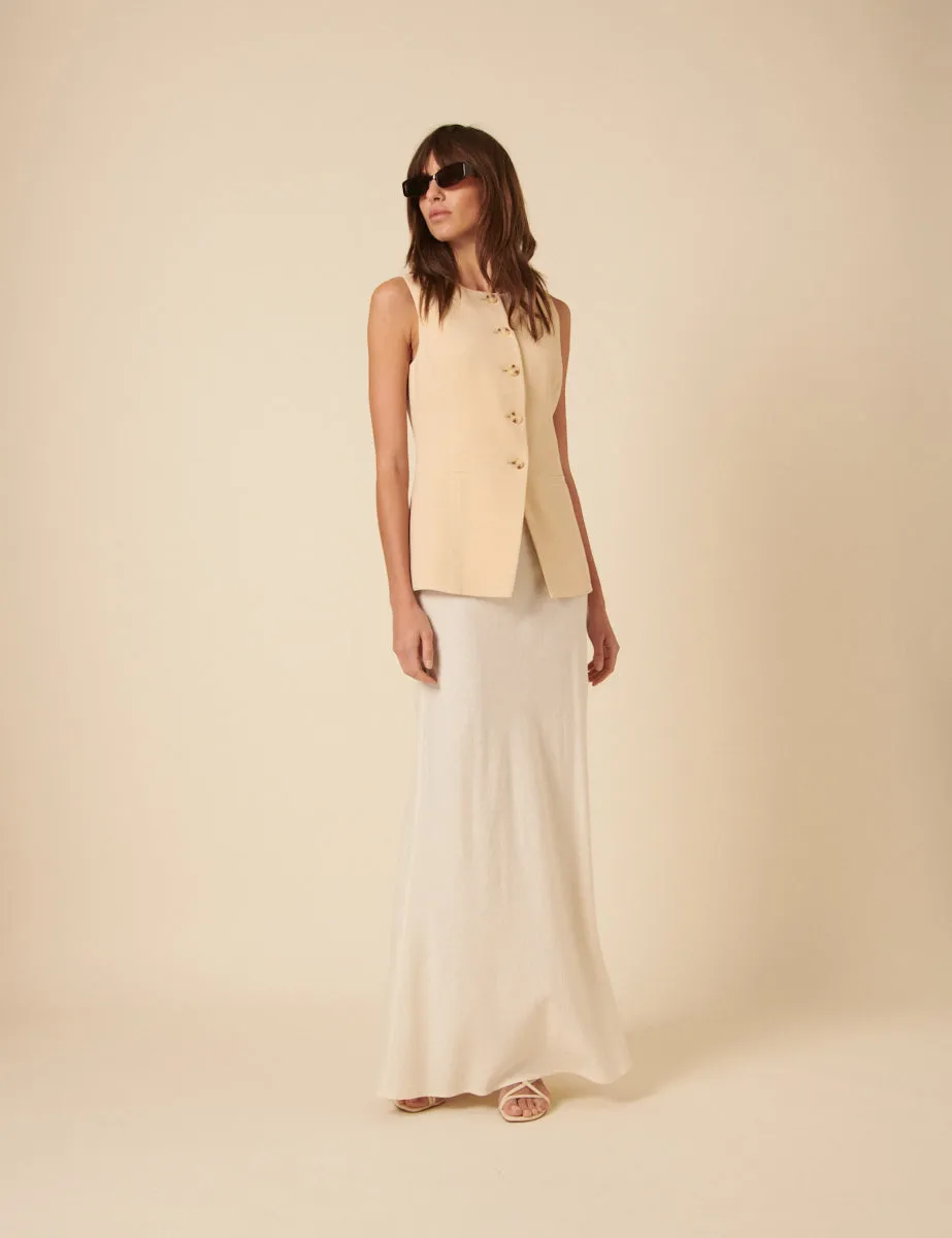 Cream Crew Neck Longline Waistcoat sold by Nobody's Child product image thumbnail 4