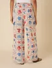 Cream Linen-blend Shell Print Relaxed Trousers sold by Nobody's Child