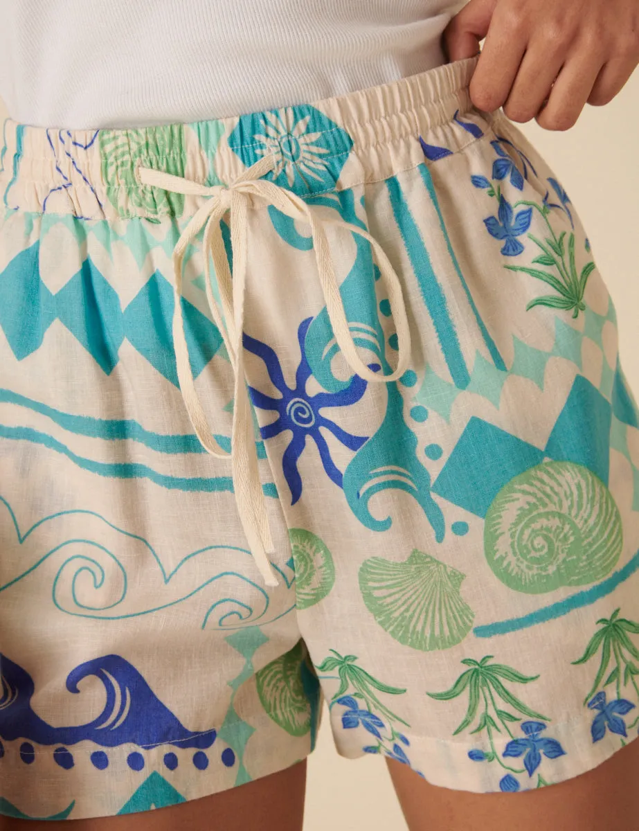 Cream Printed Shorts sold by Nobody's Child product image thumbnail 2