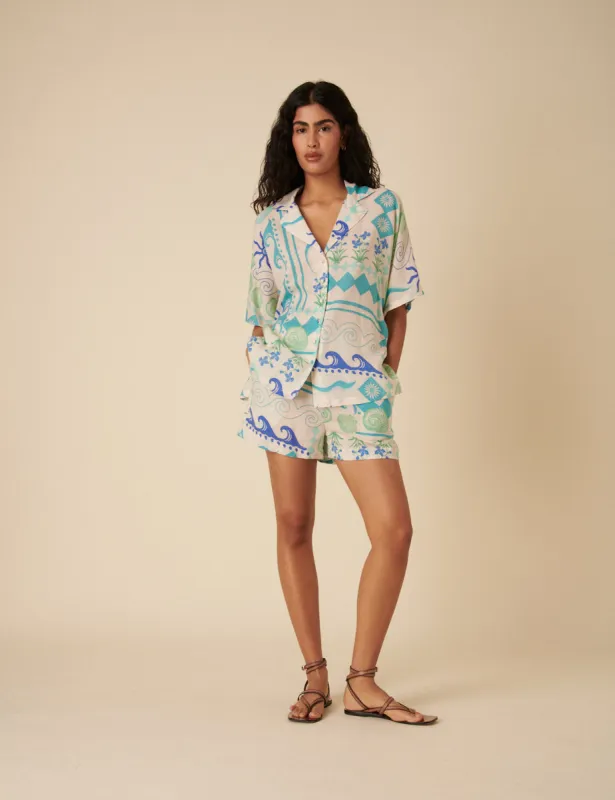 Cream Printed Shorts sold by Nobody's Child