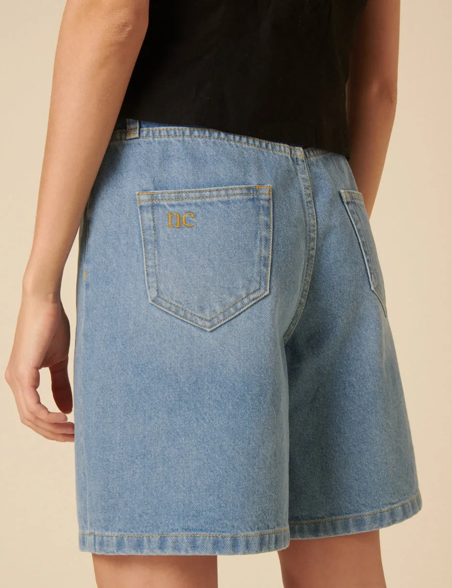 Light Wash Denim Brixton Long Shorts sold by Nobody's Child product image thumbnail 4