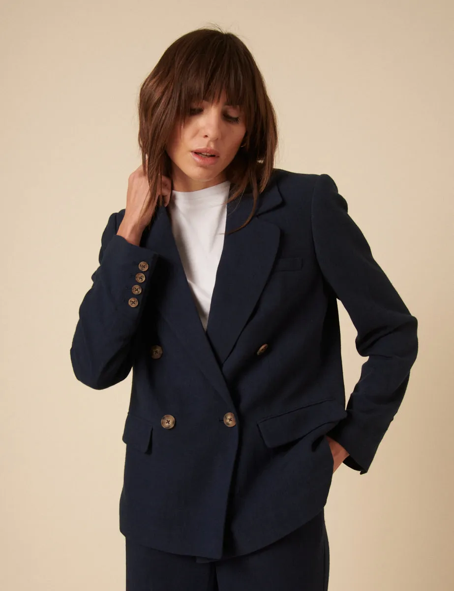 Navy Double Breasted Blazer sold by Nobody's Child product image thumbnail 2