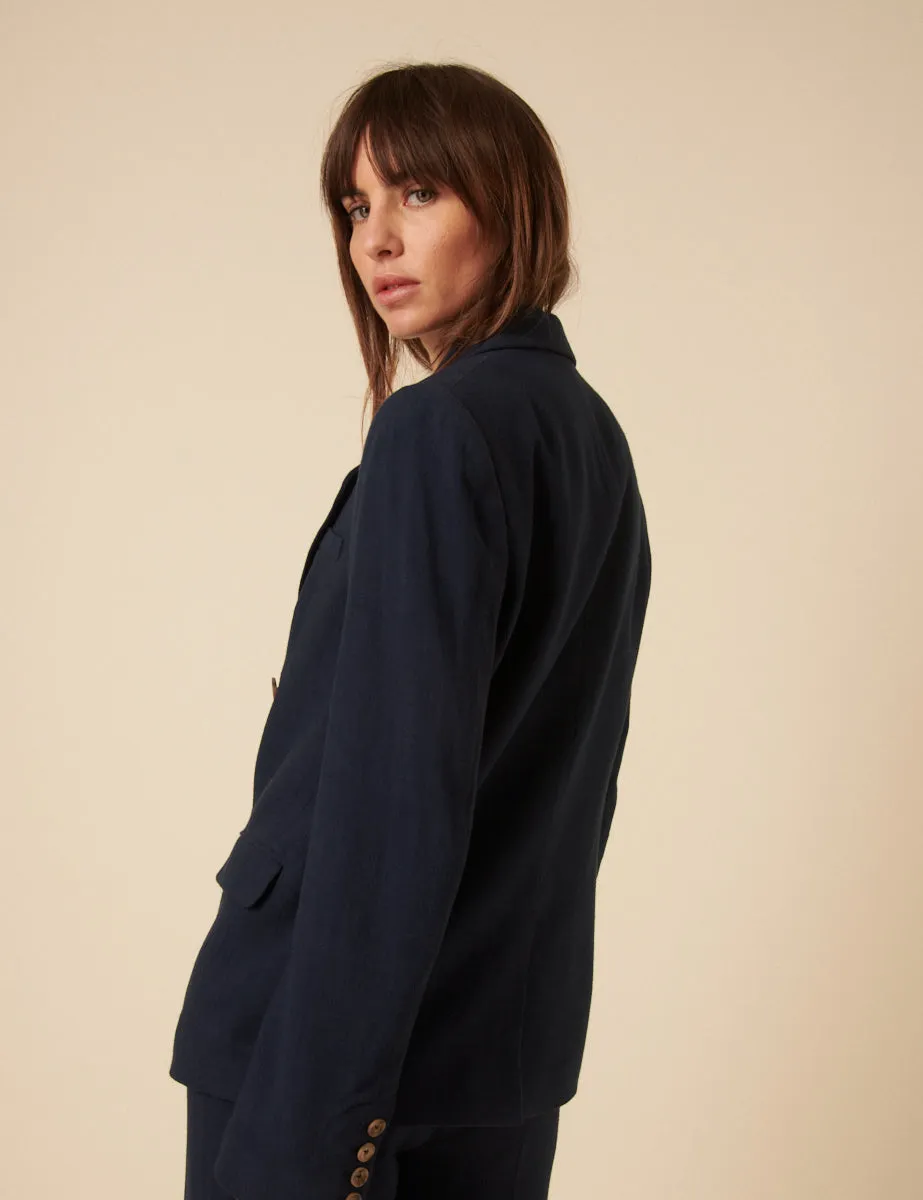 Navy Double Breasted Blazer sold by Nobody's Child product image thumbnail 5