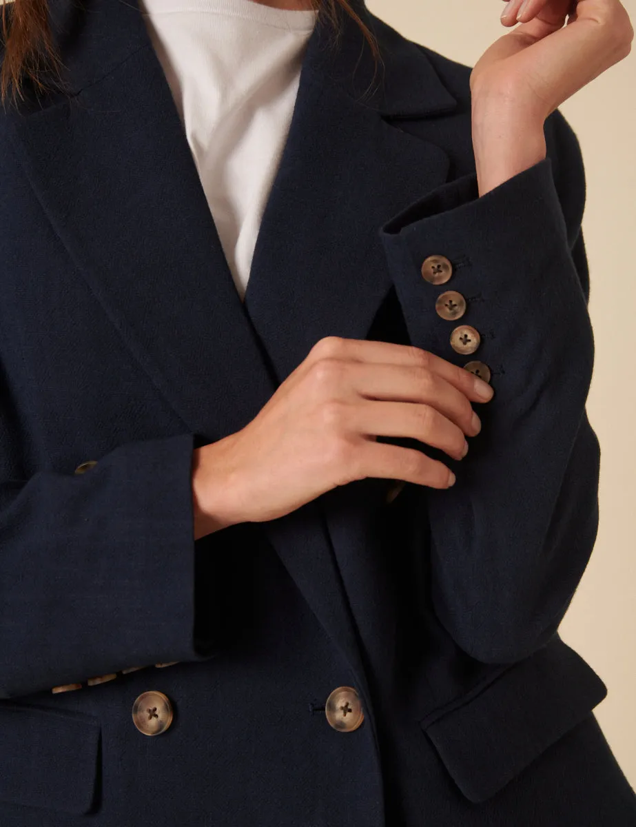 Navy Double Breasted Blazer sold by Nobody's Child product image thumbnail 3
