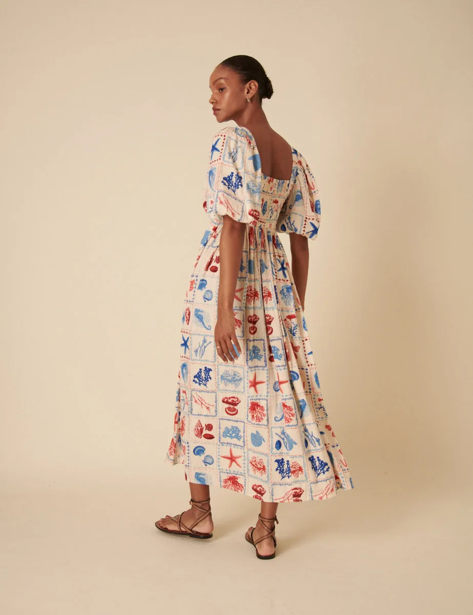Beige Shell Print Nova Midi Dress sold by Nobody's Child product image thumbnail 3