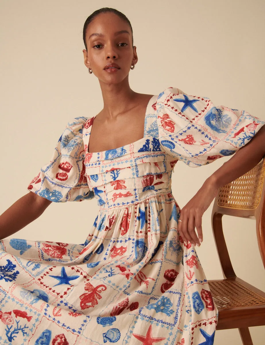 Beige Shell Print Nova Midi Dress sold by Nobody's Child product image thumbnail 2