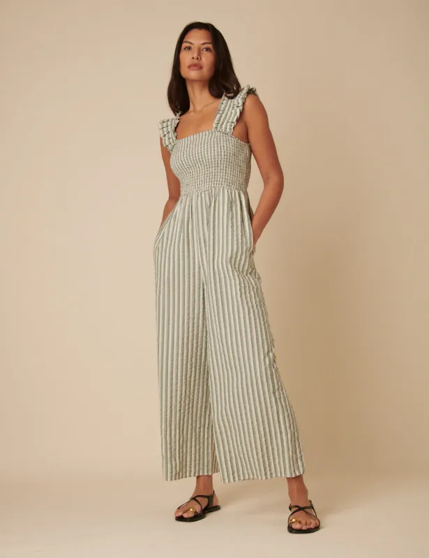 Green Gingham Full Length Maya Jumpsuit made by Nobody's Child
