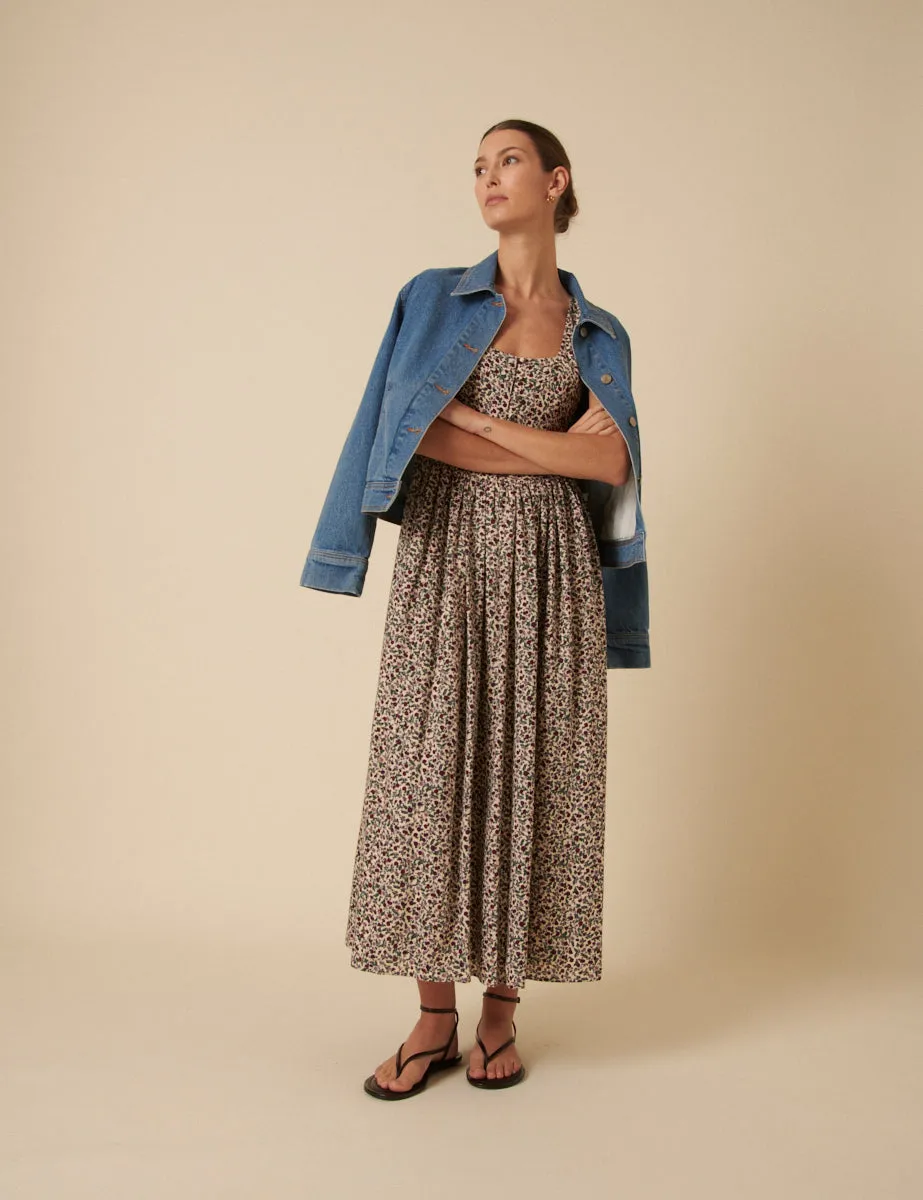 Cream Ditsy Floral Drop Waist Cora Midi Dress sold by Nobody's Child product image thumbnail 4