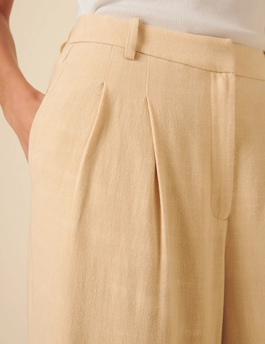 Cream Isabelle Wide Leg Trousers sold by Nobody's Child product image thumbnail 4
