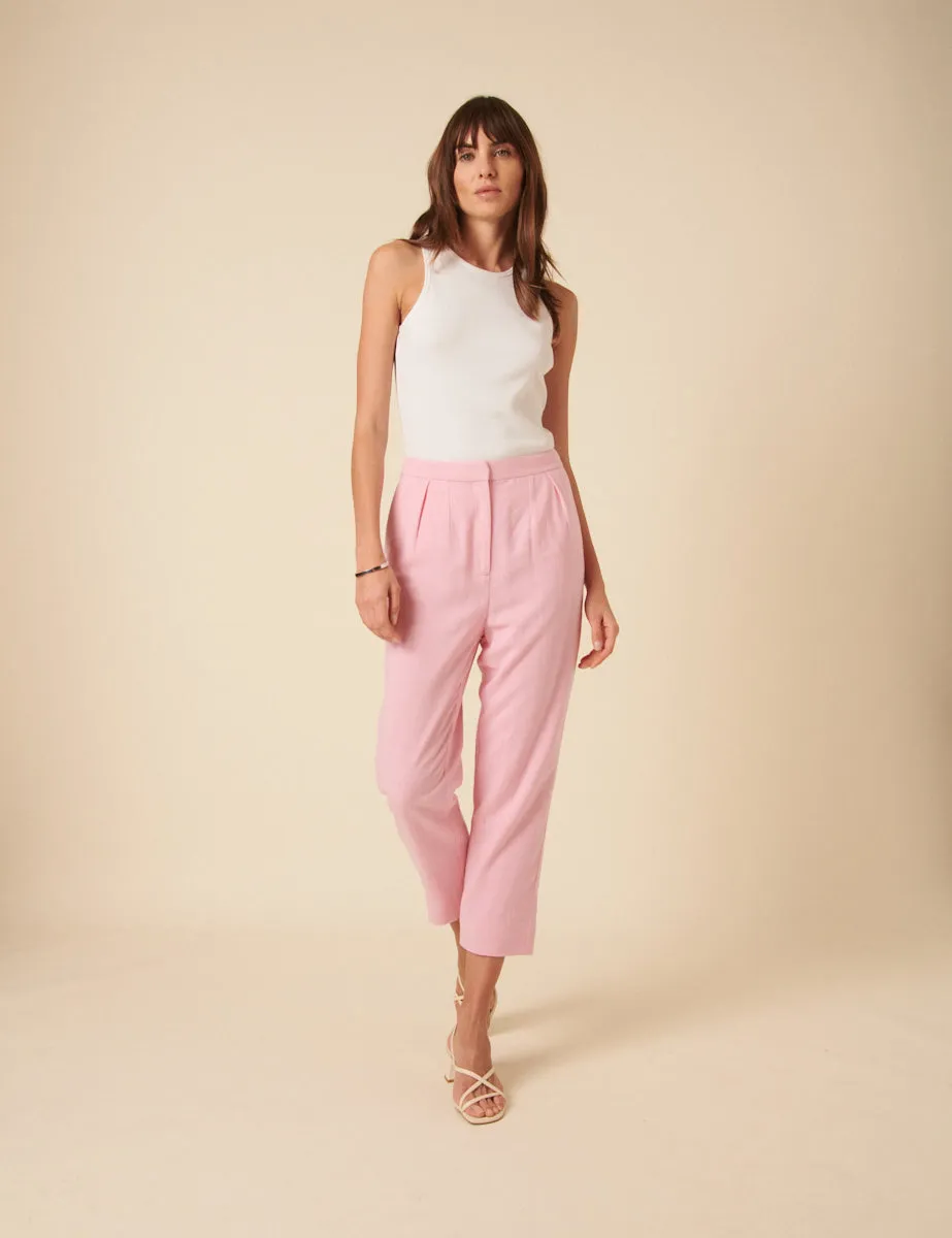 Pink Ketty Tailored Tapered Trousers sold by Nobody's Child