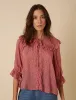 Pink Frill Collar Floral Printed Blouse sold by Nobody's Child
