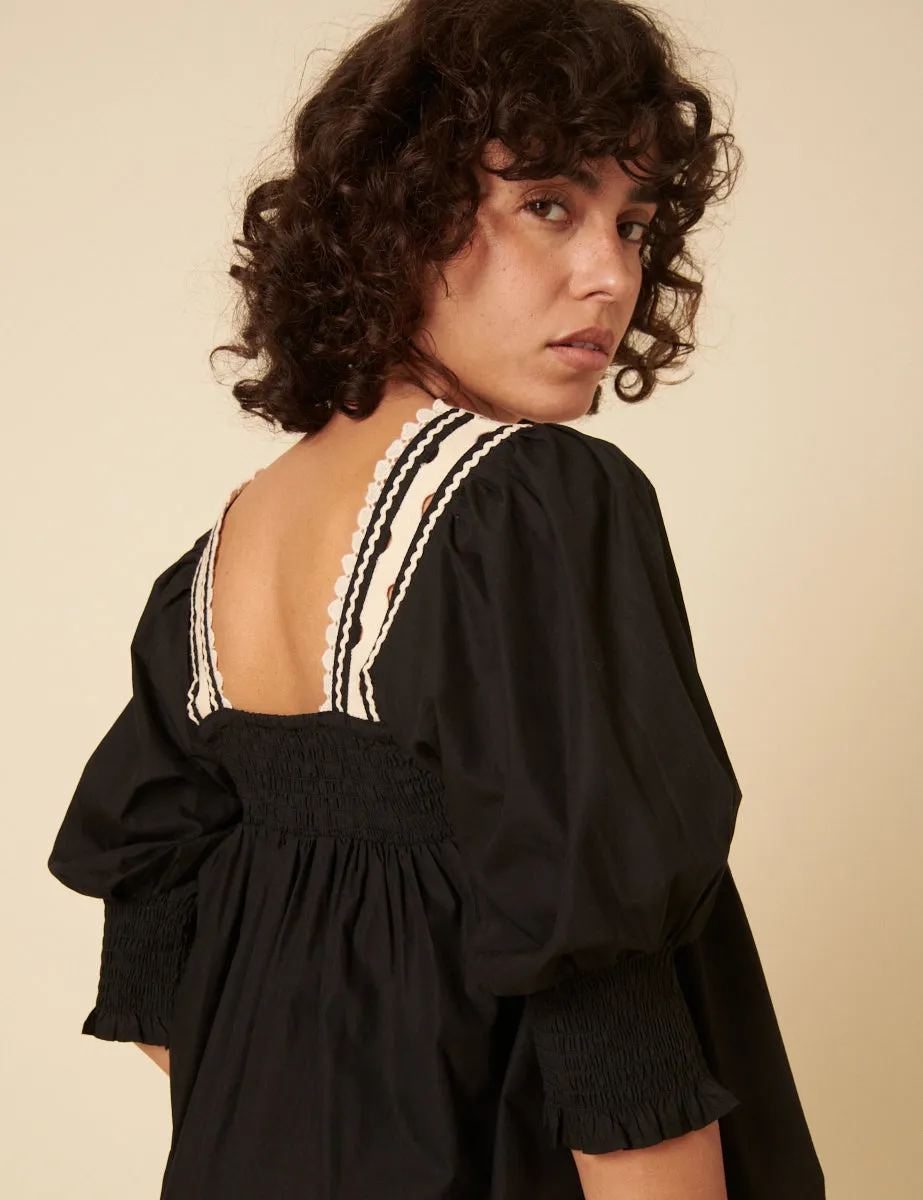 Black Crochet Trim Blouse sold by Nobody's Child product image thumbnail 5