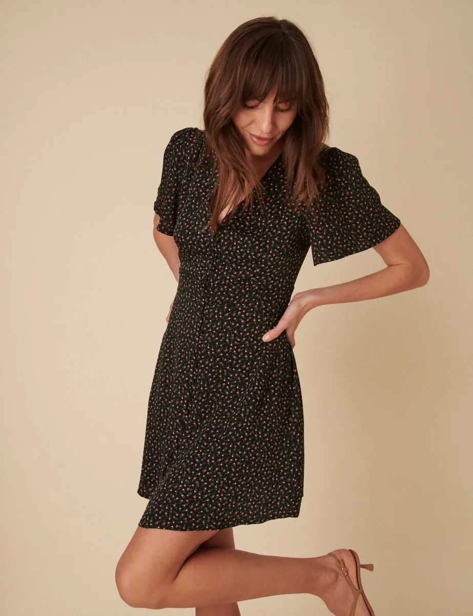 Black Floral Andie Mini Dress sold by Nobody's Child product image thumbnail 3