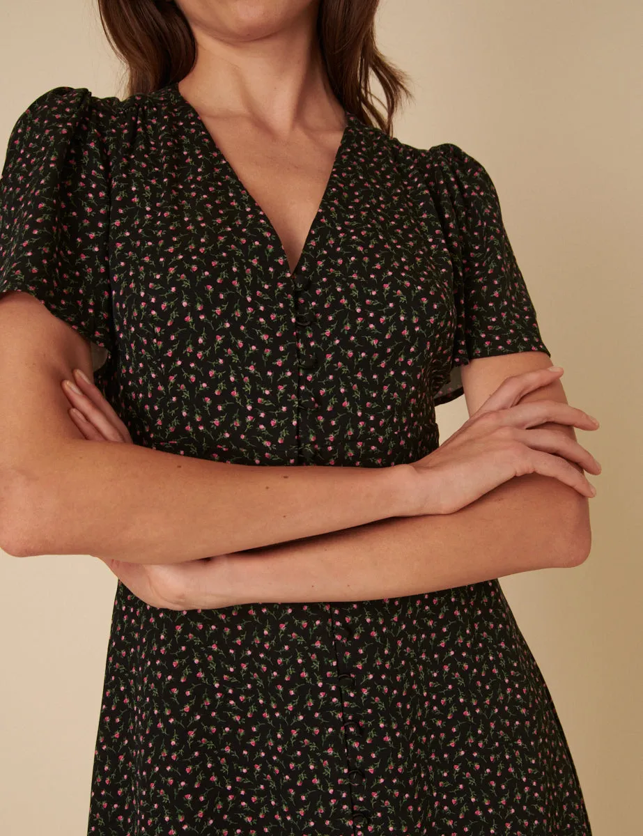 Black Floral Andie Mini Dress sold by Nobody's Child product image thumbnail 2