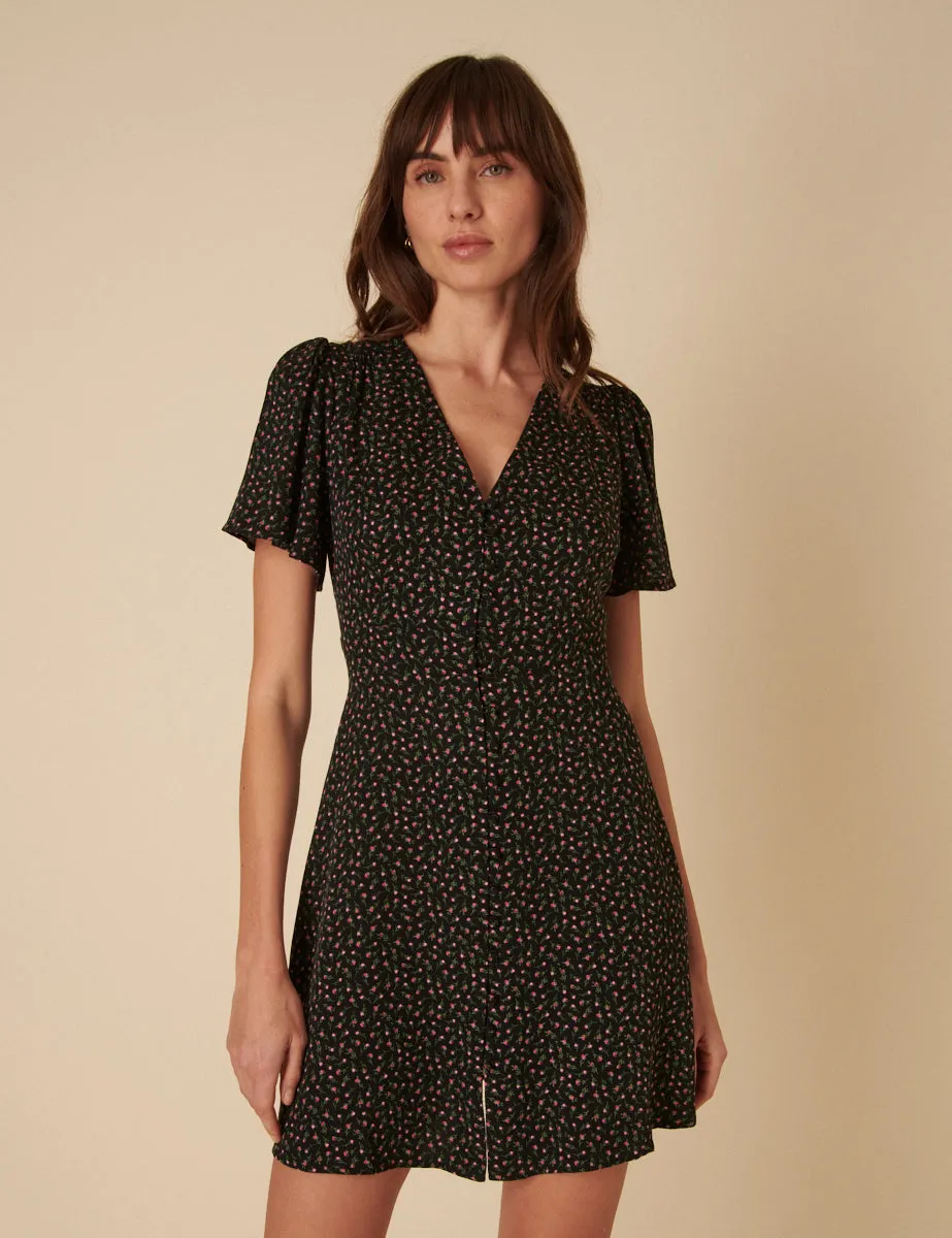 Black Floral Andie Mini Dress sold by Nobody's Child