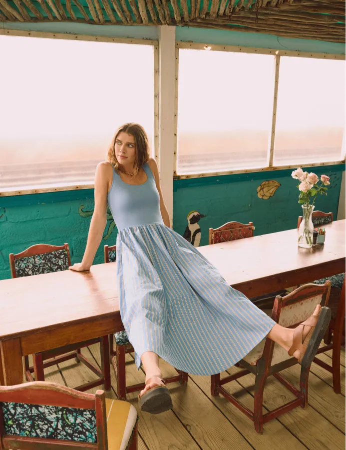 Blue Striped Colorado Midi Dress sold by Nobody's Child