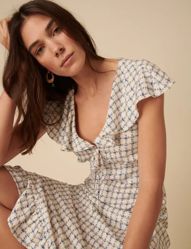 Floral Check Elouise Midi Dress sold by Nobody's Child