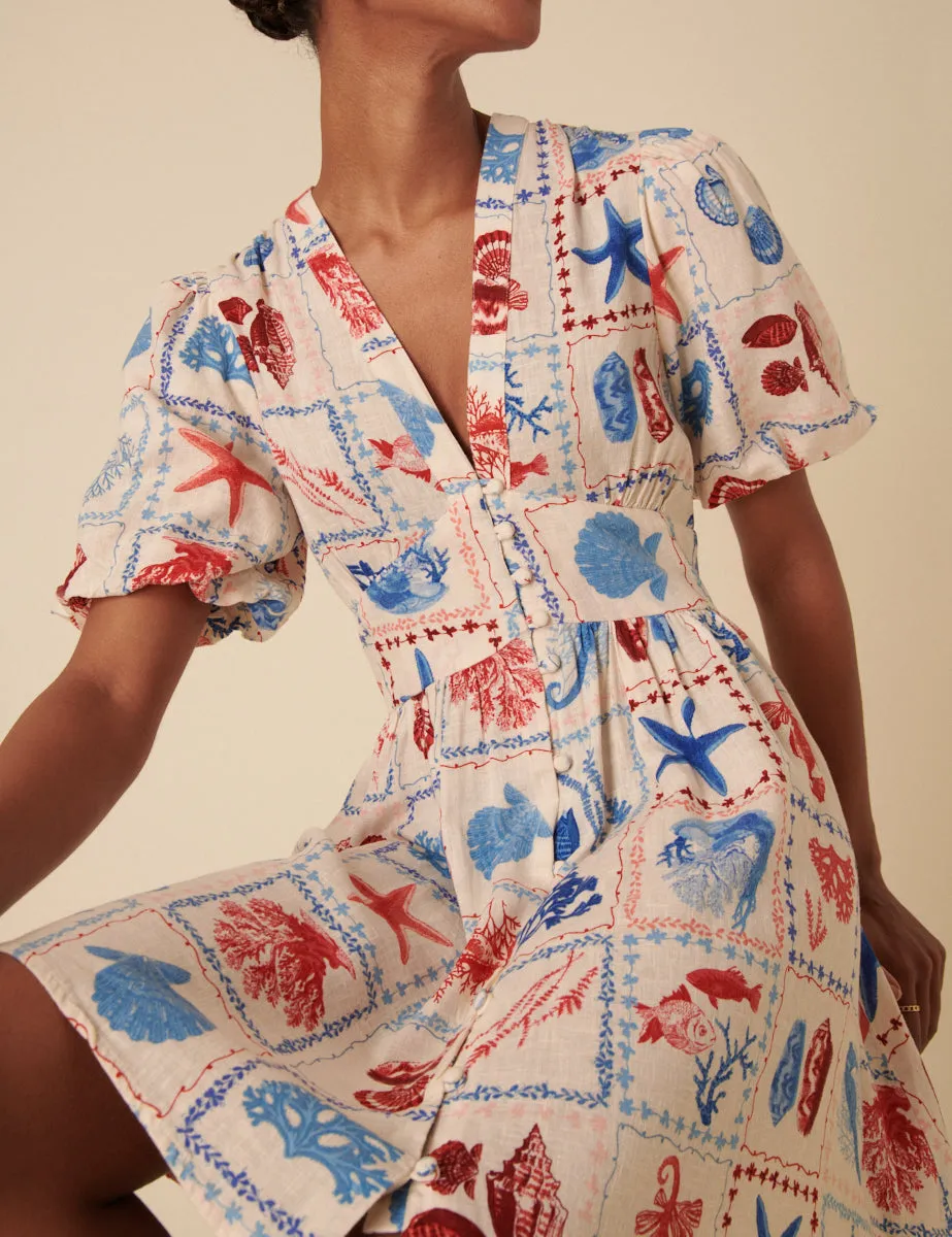 Cream Shell Print Starlight Mini Dress sold by Nobody's Child product image thumbnail 2