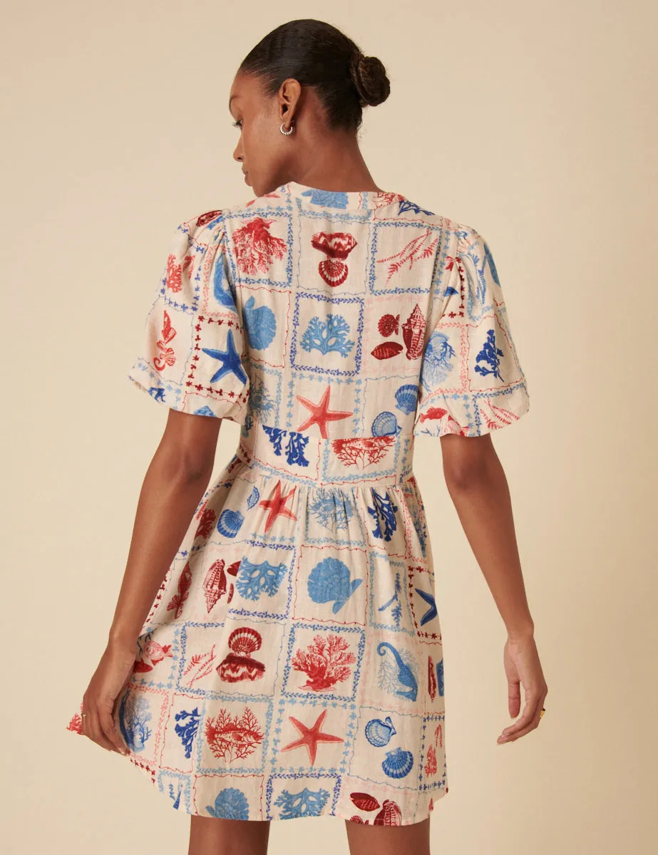 Cream Shell Print Starlight Mini Dress sold by Nobody's Child product image thumbnail 4