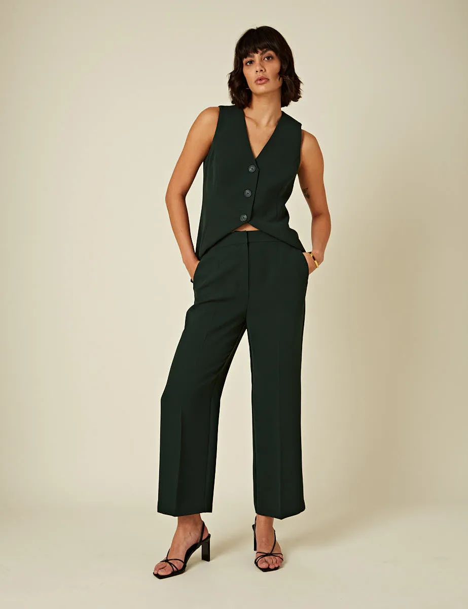 Forest Green Etta Straight Leg Trousers sold by Nobody's Child product image thumbnail 3