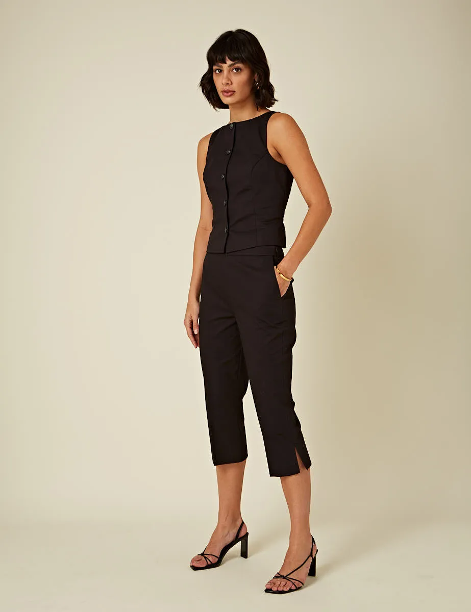 Black Slash Neck Waistcoat sold by Nobody's Child product image thumbnail 3