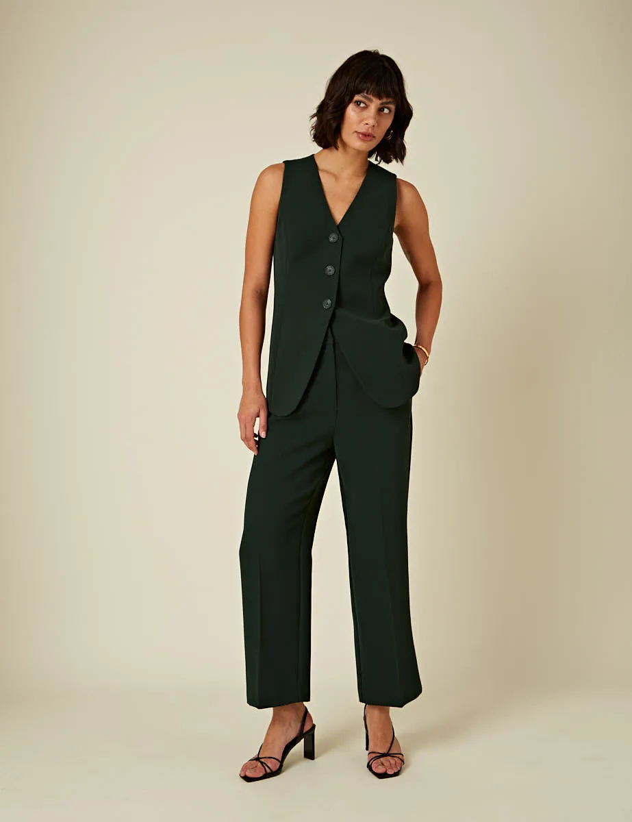 Forest Green Longline Waistcoat sold by Nobody's Child product image thumbnail 2