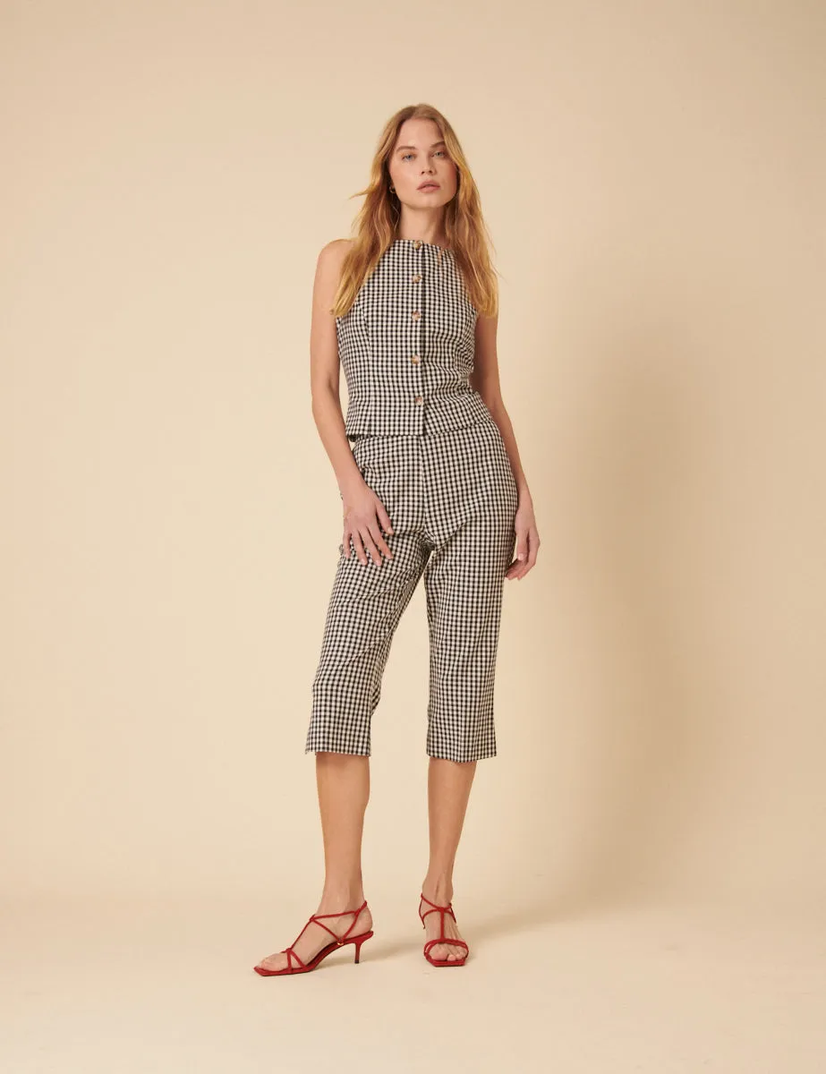 Black Gingham Capri Trousers sold by Nobody's Child product image thumbnail 2