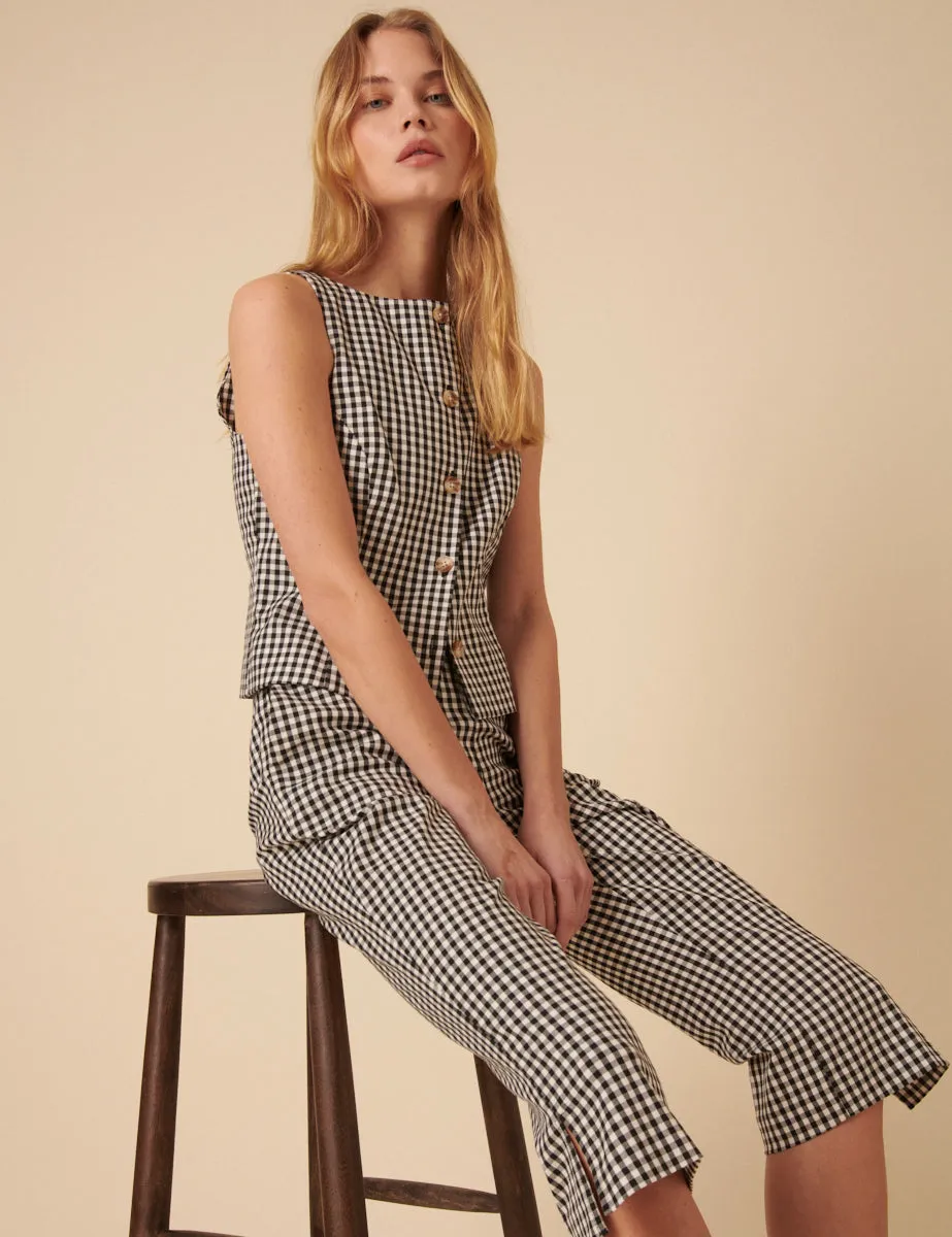 Black Gingham Capri Trousers sold by Nobody's Child product image thumbnail 4