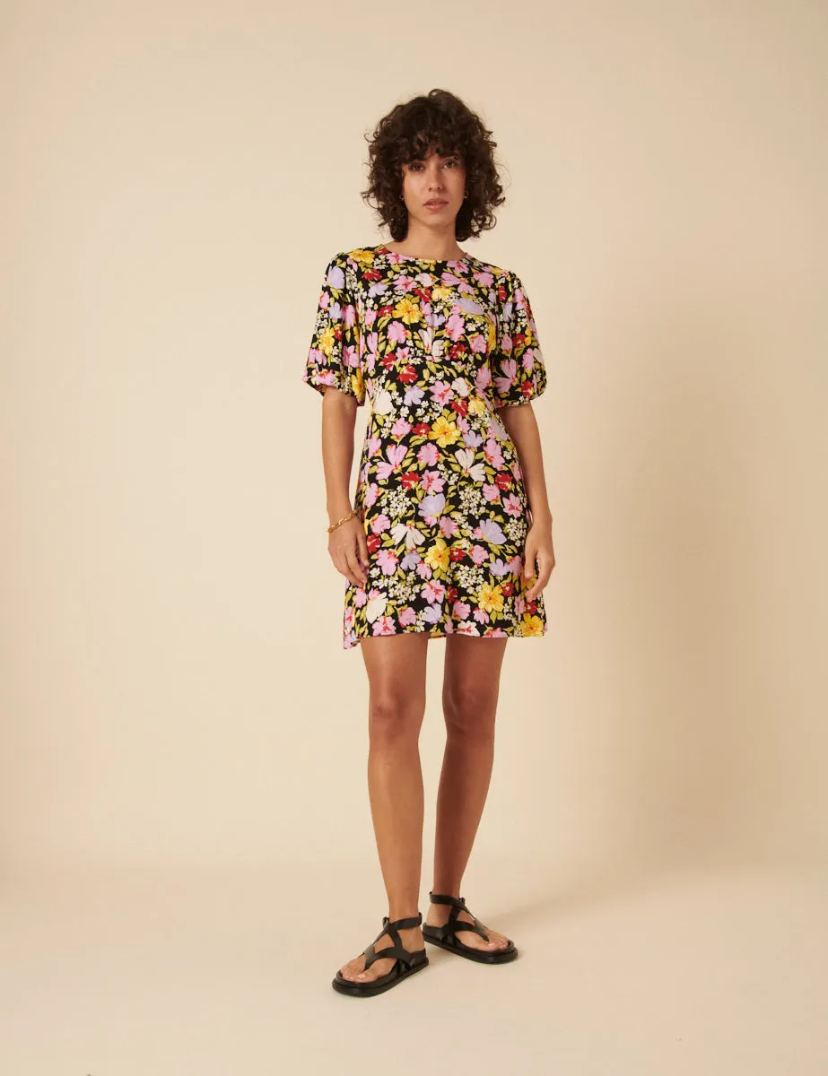 Black Floral Benita Mini Dress sold by Nobody's Child