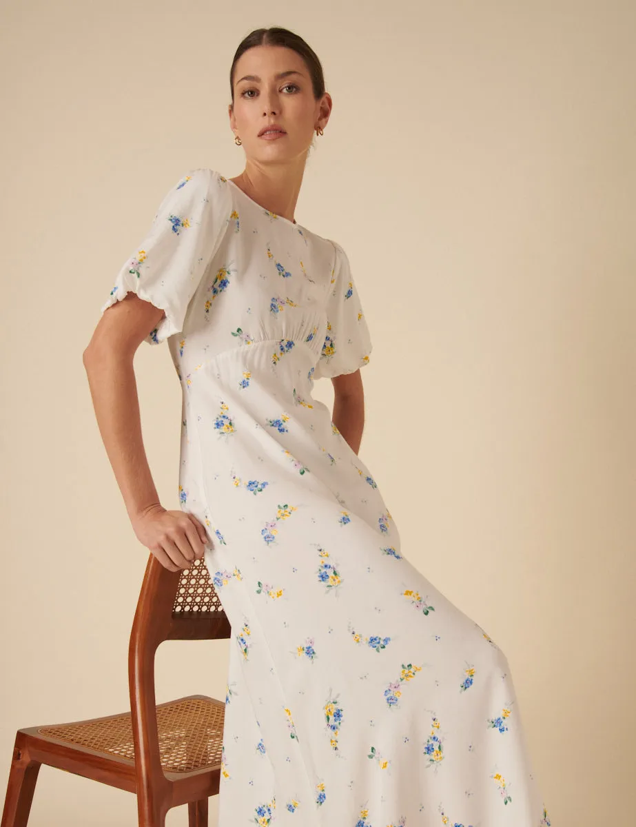 Cream Floral Benita Midi Dress sold by Nobody's Child product image thumbnail 4