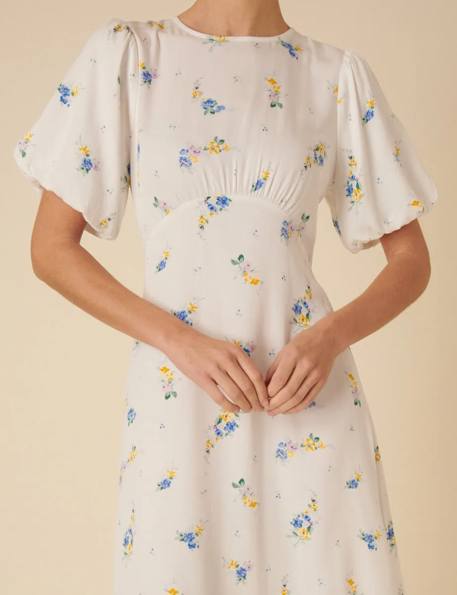 Cream Floral Benita Midi Dress sold by Nobody's Child product image thumbnail 2