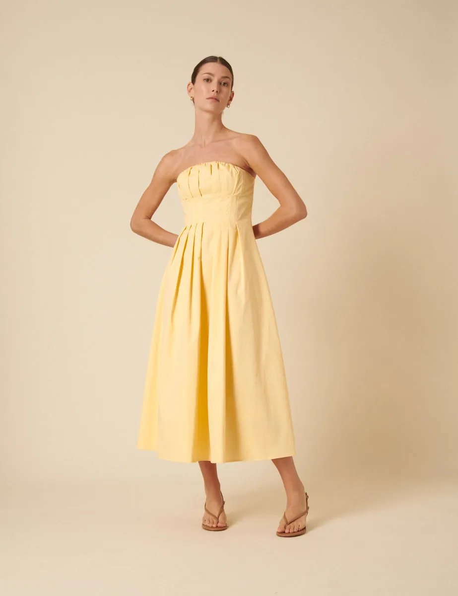 Butter Yellow Bandeau Emmett Midi Dress sold by Nobody's Child product image thumbnail 4